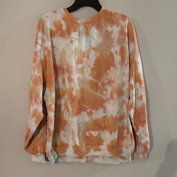 Vibrant Orange Tie-Dye Women's Sweatshirt - Picture 1 of 3